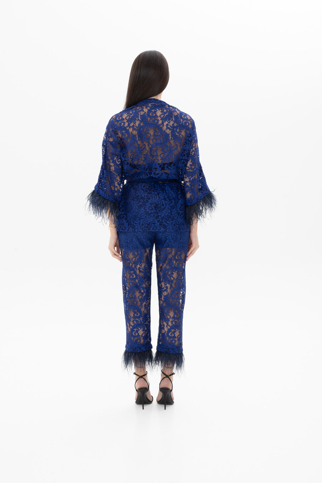 RIVIERA LACE PANTS W/FEATHERS