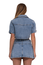 DENIM CHIC CARGO MINI SKIRT